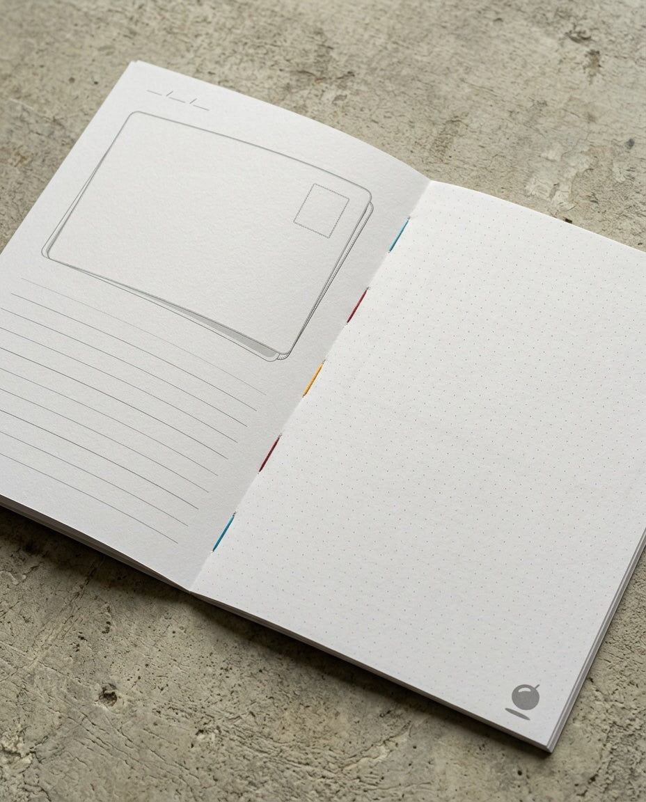 Aufgeschlagene Doppelseite auf Kamiko Fly Shira Papier