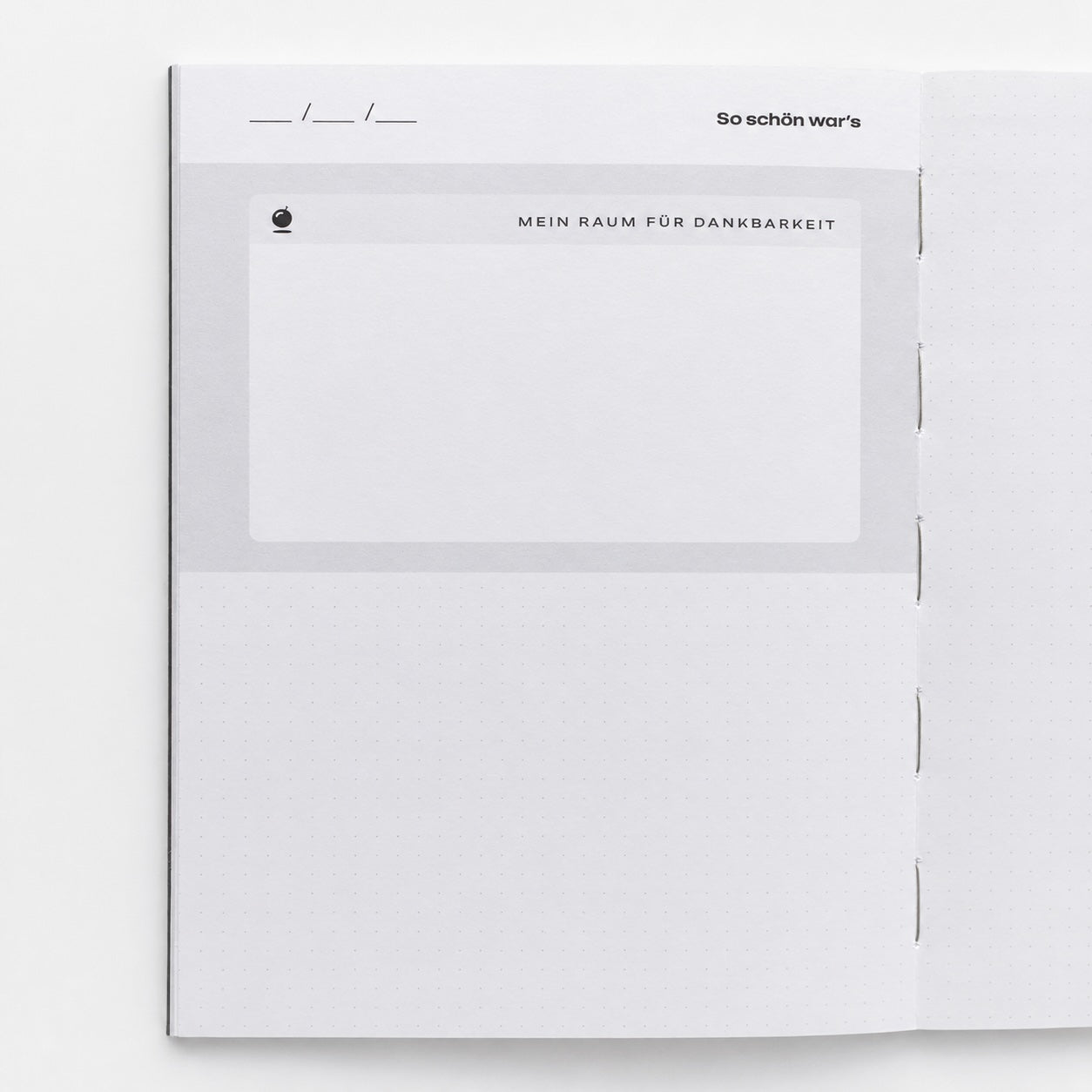 Little Big Moments Bullet Journal A5 – Innenseite So schön war's mit Erinnerungsfeld, Raum für Dankbarkeit und Datumszeile