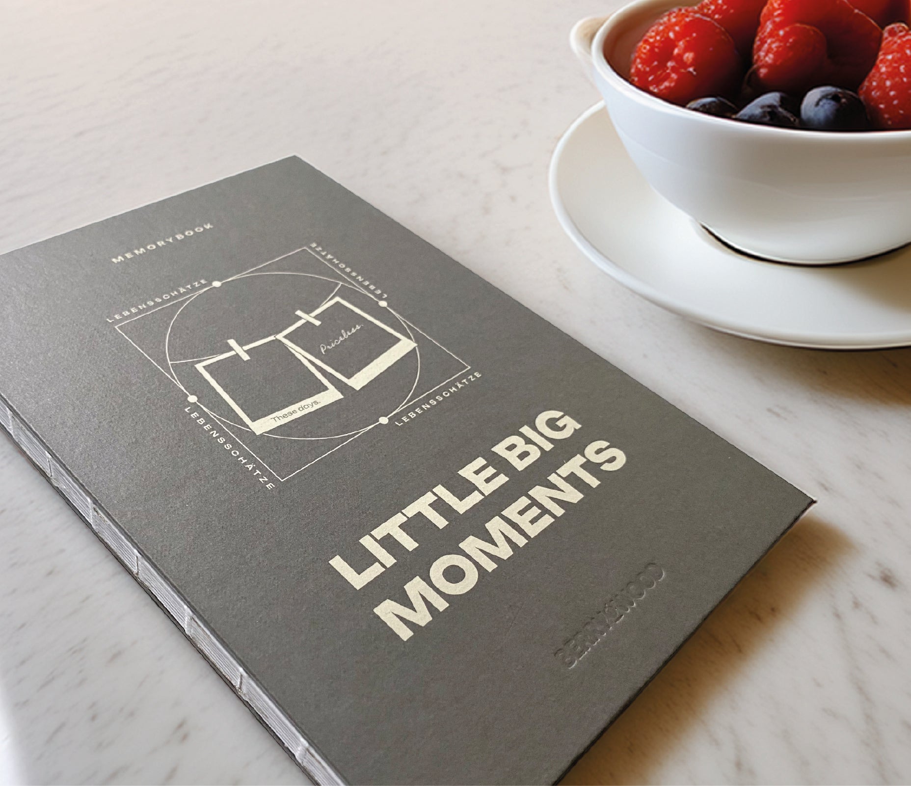 Little Big Moments Bullet Journal A5 – Farbedition Olivine/Creme mit Beerenschale